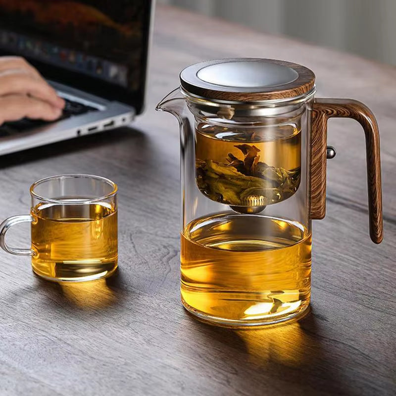 600Ml 800Ml Heat Resistant Glass Teapot with Tea Strainer Infuser Flower Kettle Kung Fu Teaware Puer Oolong Tea Maker Coffee Pot